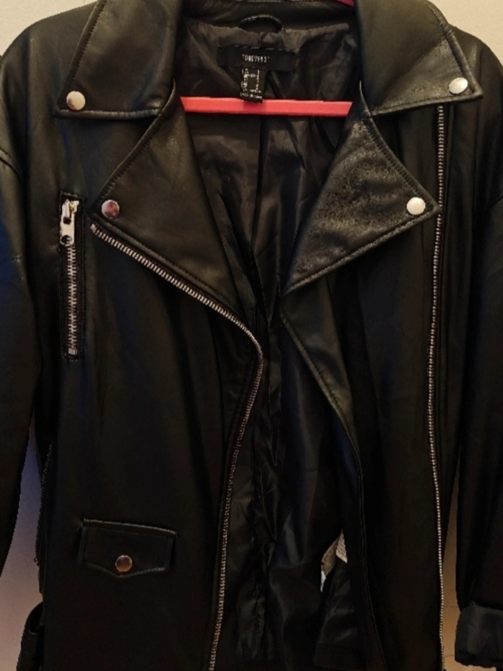 Forever 21 Black Faux Leather Biker Jacket